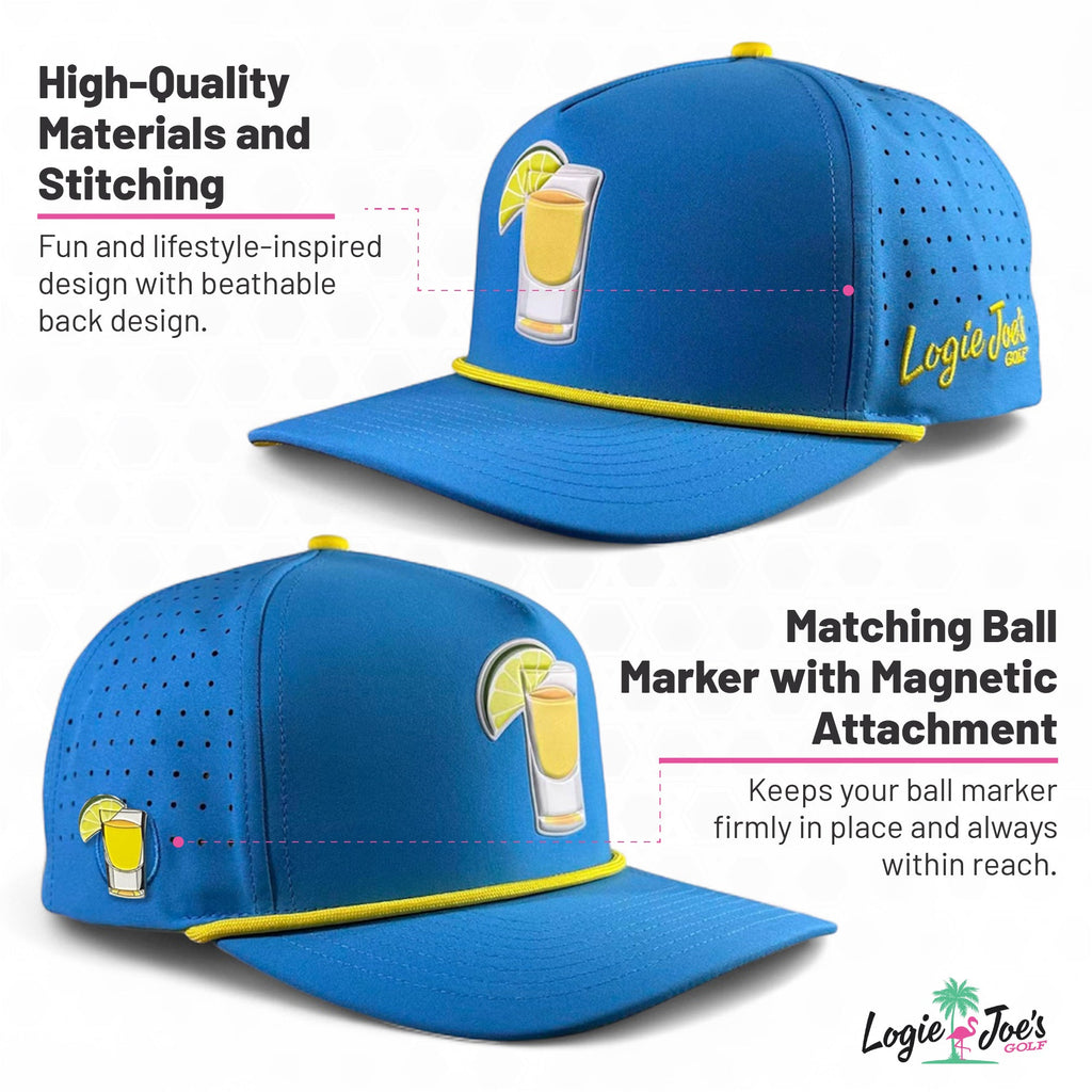 Astronaut Walker Golf Hat | Snapback Cap | Built-in Magnetic Ball Marker Holder + Marker Included | Adjustable Gray