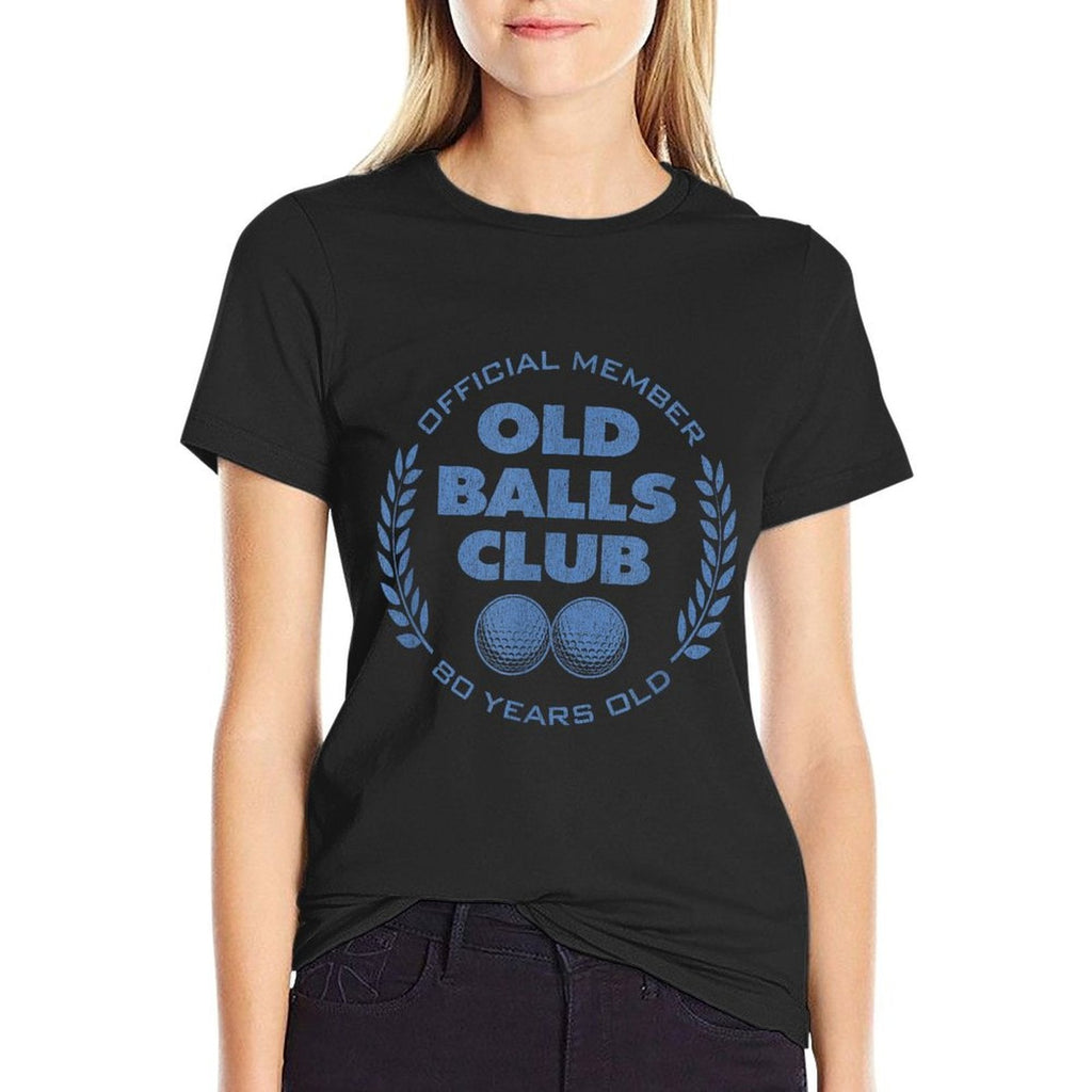 80 Year Old Golfer Golfing Golf 80th Birthday Old Balls Club  Slim-fit Cut T-Shirt