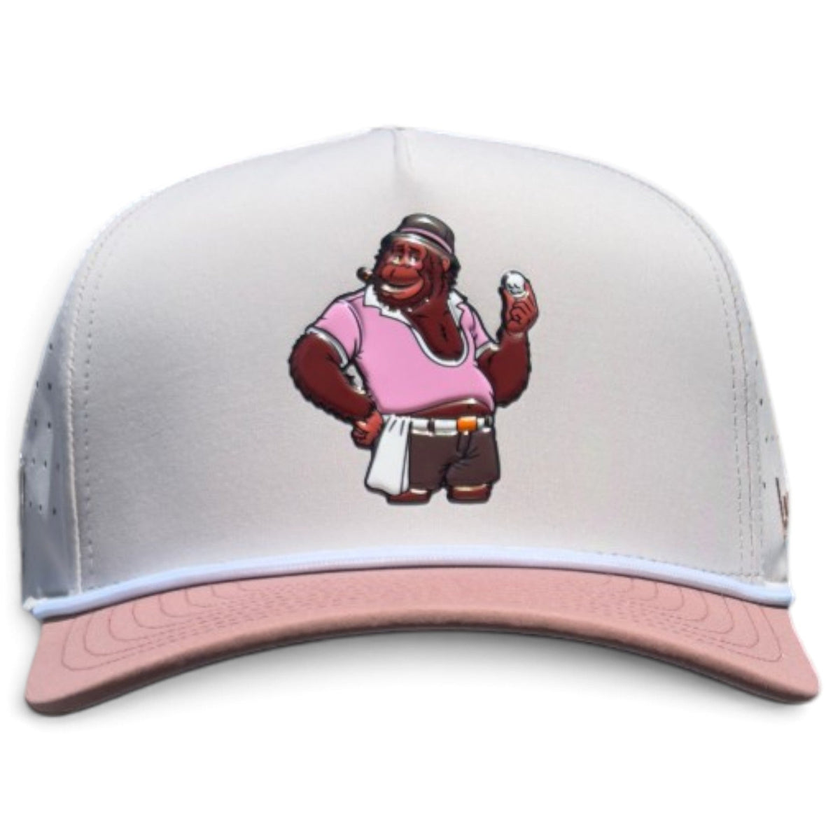 Orangutan Golf Hat | Snapback Cap | Built-in Magnetic Ball Marker Holder + Marker Included | Adjustable Ape Tan