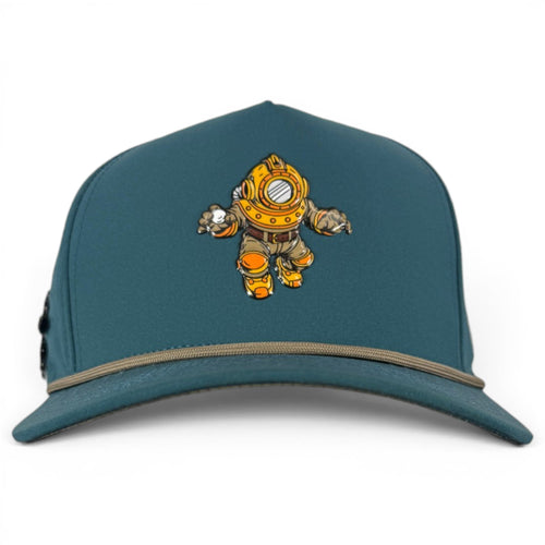 Deep Dive Golf Hat | Snapback Cap | Built-in Magnetic Ball Marker Holder + Marker Included | Adjustable Scuba Diver