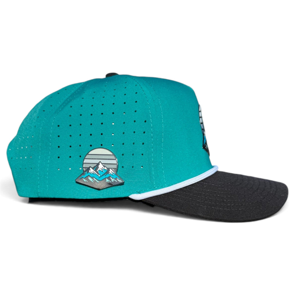 Mountain Moonrise Golf Hat | Snapback Cap | Built-in Magnetic Ball Marker Holder + Marker Included | Adjustable