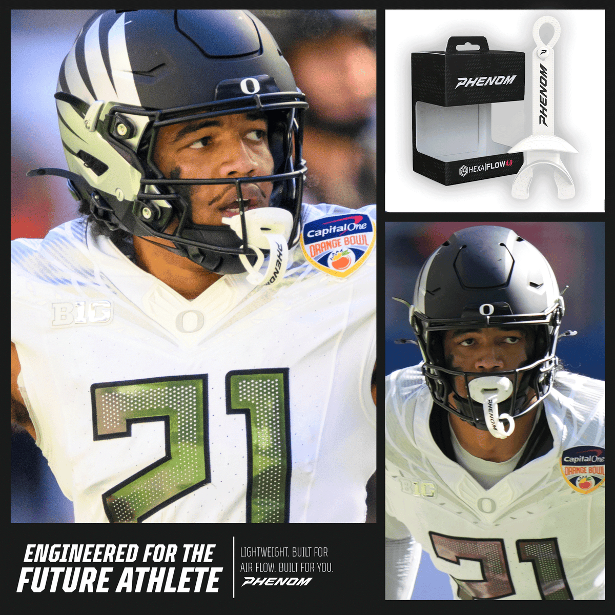 Phenom Elite Hexa-Flow 4.0 Football Mouthguard – Team Color Edition (Adult & Youth)