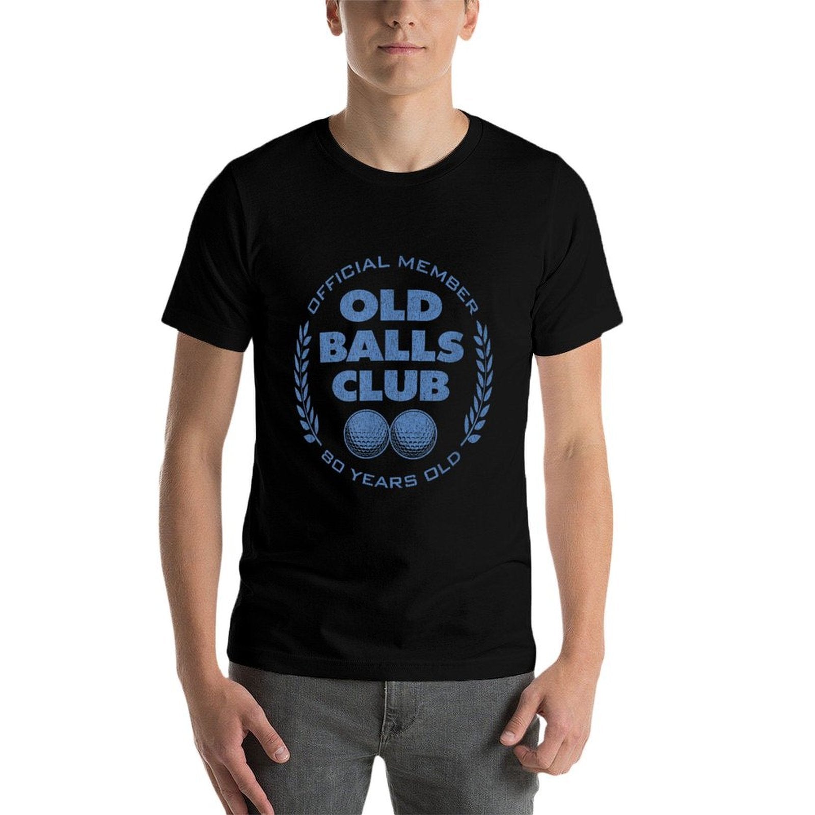 80 Year Old Golfer Golfing Golf 80th Birthday Old Balls Club  Slim-fit Cut T-Shirt